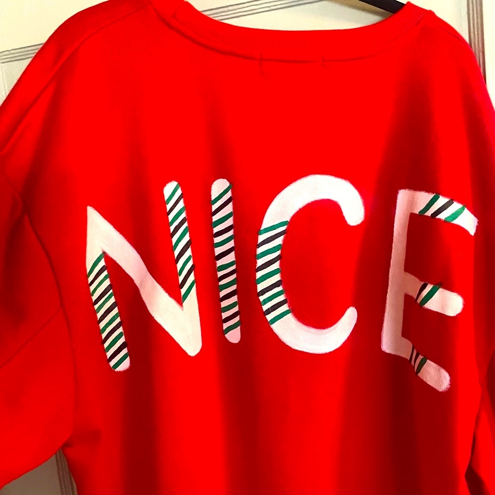 NWT Wren and Glory NICE Oversized Red Sweatshirt, NWT sweatshirt